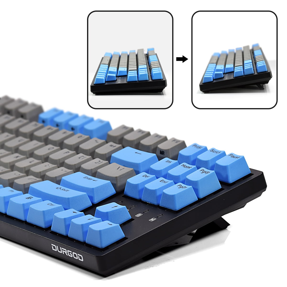 DURGOD TAURUS K320 Mechanical Keyboard [Cherry MX Switches] NKRO 87-Key Gaming Keyboard for Gamer/Typist/Office - QWERTY-Layout