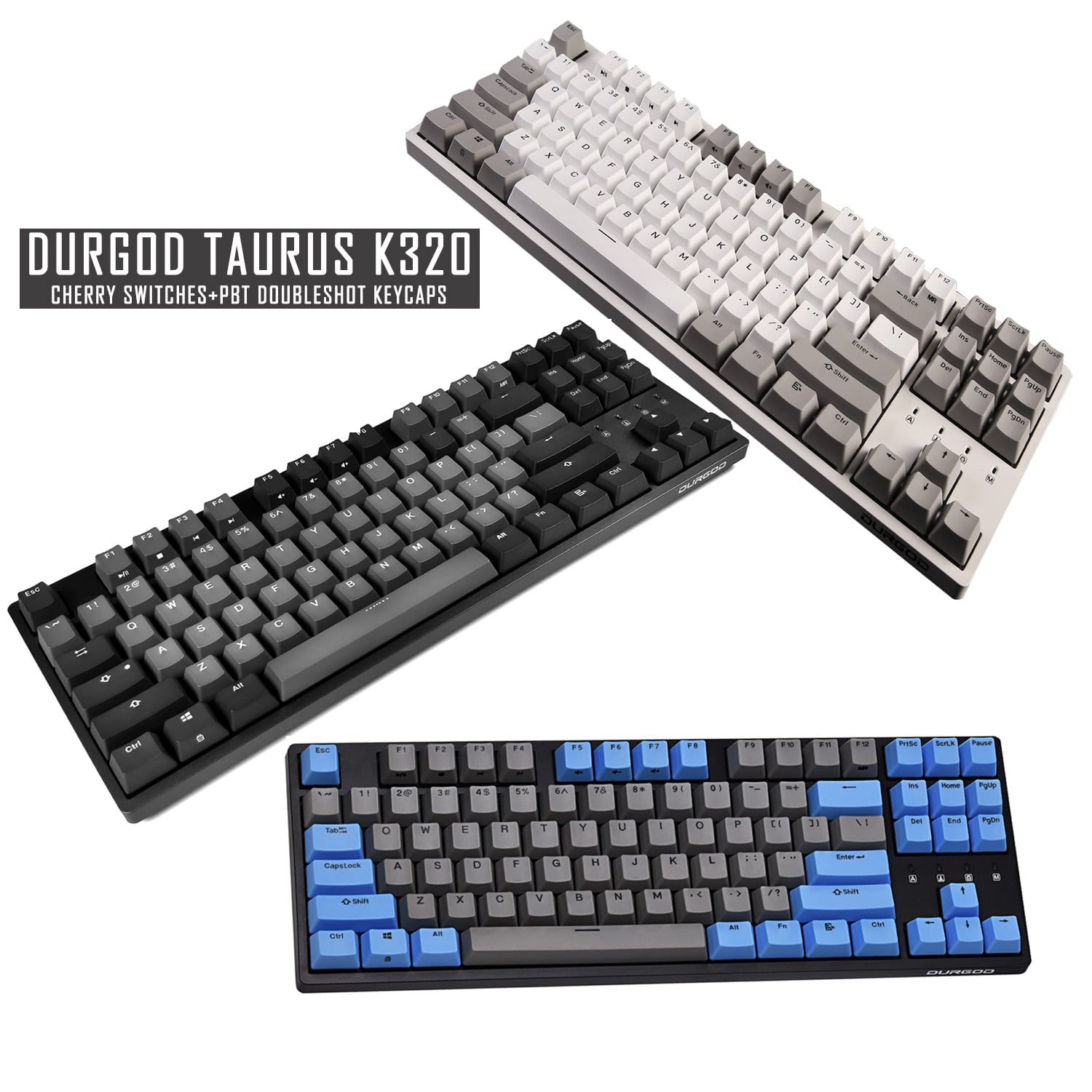 DURGOD TAURUS K320 Mechanical Keyboard [Cherry MX Switches] NKRO 87-Key Gaming Keyboard for Gamer/Typist/Office - QWERTY-Layout