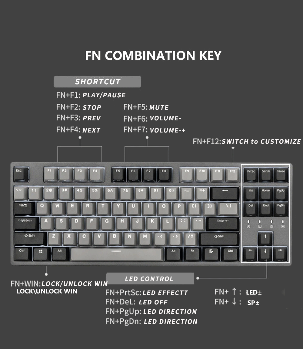 Durgod Corona k310 Backlit 104 Mechanical Keyboard